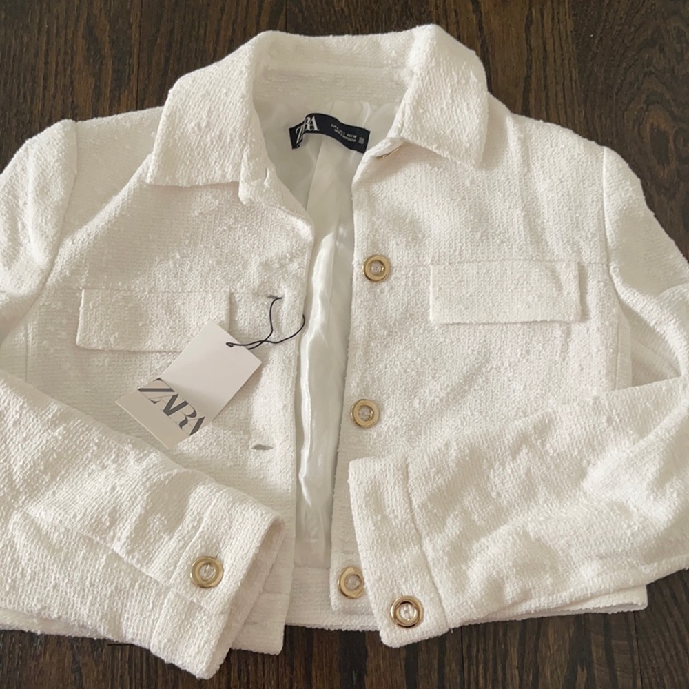 zara crop blazer